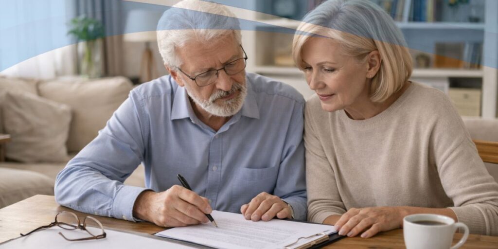 • Estate planning meeting showing Will and Power of Attorney paperwork